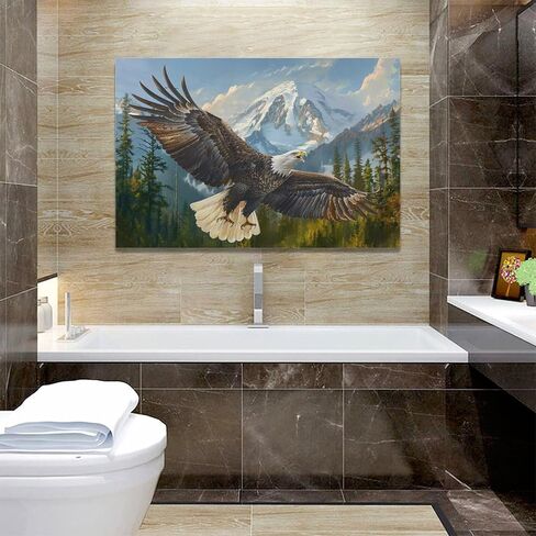 كبير أصلع النسر جدار الفن الأمريكي الطائر النسر صور جدار ديكور النسر قماش اللوحة طباعة ملصقات تحفيزية وطنية ديكور المنزل الفني مؤطرة للحمام مكتب غرفة المعيشة غرفة نوم 30 "× 60" in Kuwait