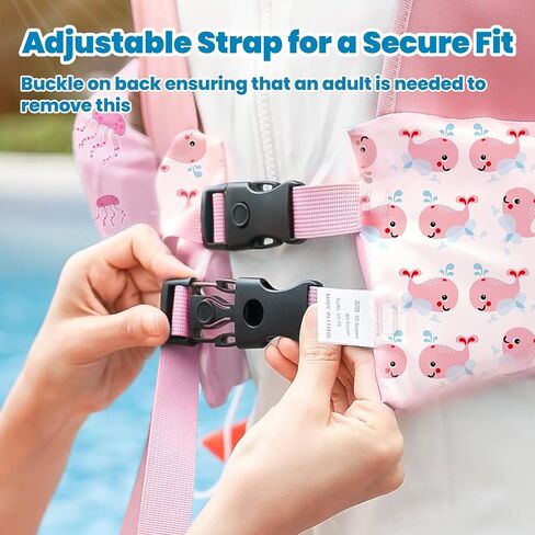 Heysplash Kids Swimming Vest, Toddler Floaties Fit 33-70 Lbs, Puddle Kids Jumper with Adjustable Strap, Swim Jacket Water Wing Arm Baby Float, Pool Sea Swimming Aid for Girl 2-7 Years,Full Pink Whale in Saudi Arabia
