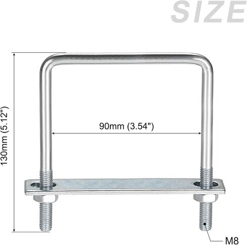 U Bolts 2 Sets (M6x42x70mm), Square U Bolt Carbon Steel with Accessories - for Construction, Pipe in Saudi Arabia