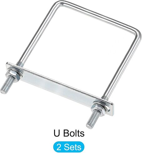U Bolts 2 Sets (M6x42x70mm), Square U Bolt Carbon Steel with Accessories - for Construction, Pipe in Saudi Arabia