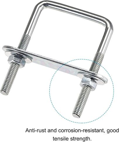 U Bolts 2 Sets (M6x42x70mm), Square U Bolt Carbon Steel with Accessories - for Construction, Pipe in Saudi Arabia