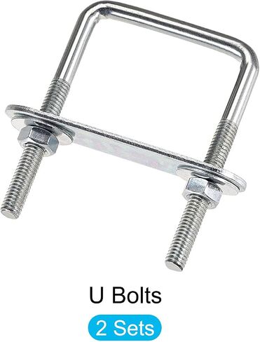 U Bolts 2 Sets (M6x42x70mm), Square U Bolt Carbon Steel with Accessories - for Construction, Pipe in Saudi Arabia