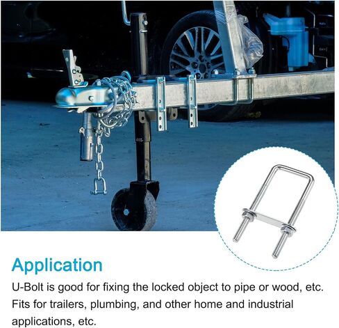 U Bolts 2 Sets (M6x42x70mm), Square U Bolt Carbon Steel with Accessories - for Construction, Pipe in Saudi Arabia