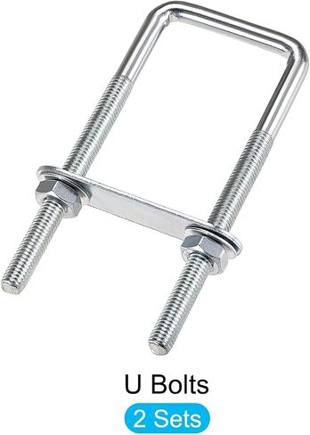 U Bolts 2 Sets (M6x42x70mm), Square U Bolt Carbon Steel with Accessories - for Construction, Pipe in Saudi Arabia