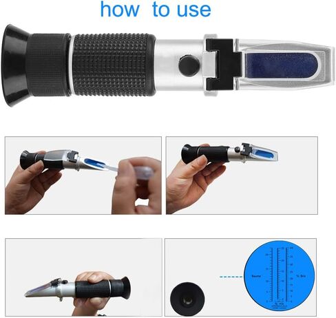 3 in 1 Refractometer, Portable Hand Held Grape and Wine Alcohol Refractometer for restautant, Vineyard, Chateau Wine, Family Dinner 0-25% Vol 0-40% 0-22 Dual Scale in Saudi Arabia