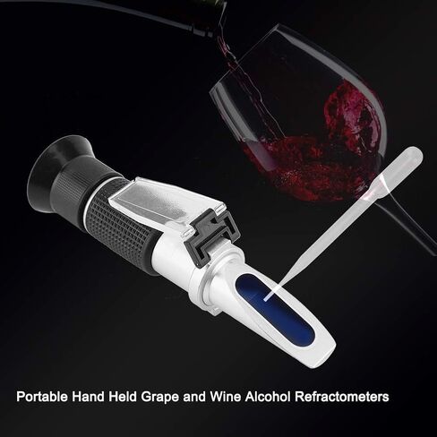 3 in 1 Refractometer, Portable Hand Held Grape and Wine Alcohol Refractometer for restautant, Vineyard, Chateau Wine, Family Dinner 0-25% Vol 0-40% 0-22 Dual Scale in Saudi Arabia