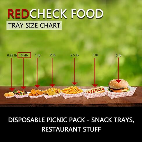 Angel's Peel Lounge Disposable, Recyclable and Fully Biodegradable Red Check Paper Food Tray-Disposable Paper Food Tray for Concession Food and Condiments (4 by 3 inches) (Pack of 100) in Saudi Arabia