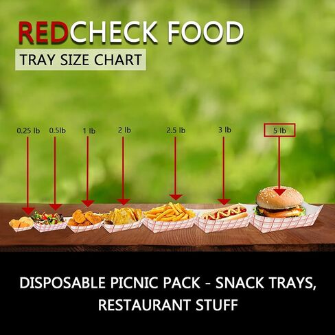 Angel's Peel Lounge Disposable, Recyclable and Fully Biodegradable Red Check Paper Food Tray-Disposable Paper Food Tray for Concession Food and Condiments (4 by 3 inches) (Pack of 100) in Saudi Arabia