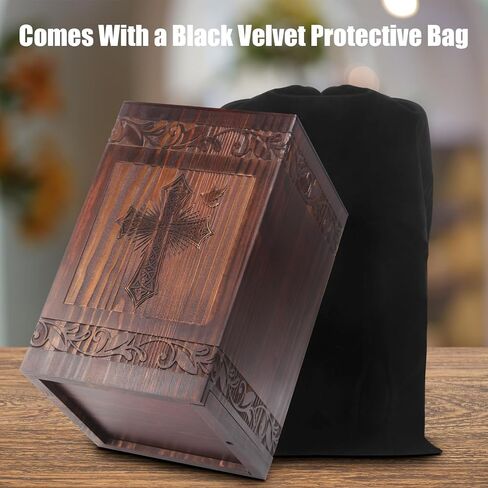 Wooden Urns for Human Ashes Adult Male Female, Cross Cremation Urns for Ashes Adult Men Women, Burial Funeral Memorial Urn Box for Adults Up to 230 IBS (Cross) in Saudi Arabia