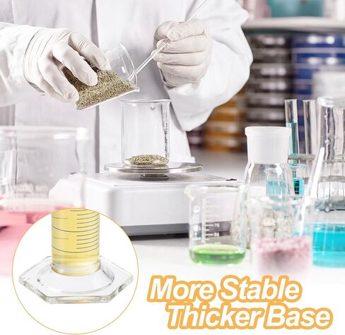 PATIKIL 25ml Graduated Cylinder, 3.3 Borosilicate Glass Measuring Cylinder Hex Base with Brush and Glass Dropper for Lab Experiment, Clear in Saudi Arabia