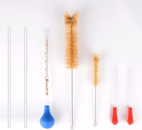 Graduated Cylinder Set, 5 Pcs Borosilicate Glass Measuring Cylinders in 5 ml/10 ml/25 ml/50 ml/100 ml with Pipettes/Stirring Rods/Clean Brushes in Saudi Arabia