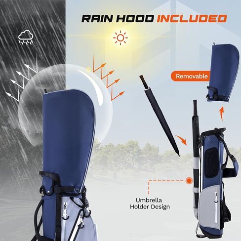 Lightweight Golf Stand Bag, Durable 4-Way Full-Length Dividers with Dual Straps & Stand Golf Carry Bag,Navy in Saudi Arabia