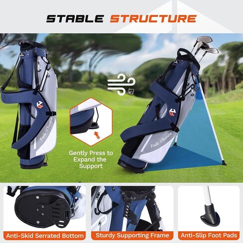 Lightweight Golf Stand Bag, Durable 4-Way Full-Length Dividers with Dual Straps & Stand Golf Carry Bag,Navy in Saudi Arabia