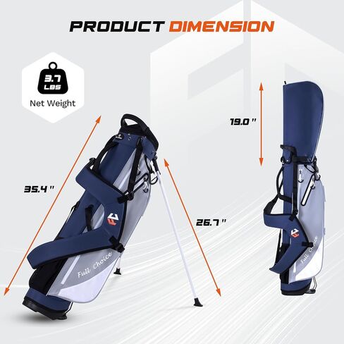 Lightweight Golf Stand Bag, Durable 4-Way Full-Length Dividers with Dual Straps & Stand Golf Carry Bag,Navy in Saudi Arabia