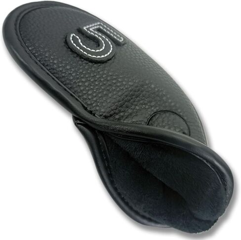 Premium Magnetic Leather Iron and Wedge Golf Club Head Covers | Set of 9| Fits Most Clubs | Embroidered Club Label on Both Sides of Club Head Cover in Saudi Arabia