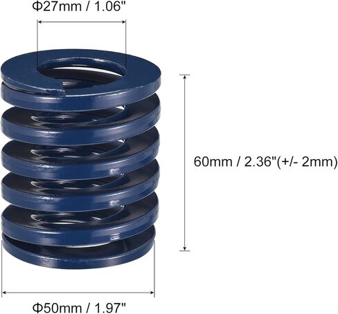 uxcell 3D Printer Die Spring, 35mm OD 85mm Long Spiral Stamping Light Load Compression Mould Die Springs for 3D Printer Electric Part, Blue in Saudi Arabia