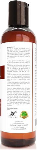 velona Castor Oil Turkey Red 2 fl oz | 100% Pure and Natural Carrier Oil | Cold Pressed | Hair, Body and Skin Care | Use Today - Enjoy Results in Saudi Arabia