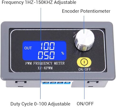 وحدة مولد إشارة PWM 1-قناة 1 هرتز-150 كيلو هرتز PWM تردد النبض دورة العمل وحدة قابلة للتعديل شاشة LCD مع كابل أحمر وأسود in Saudi Arabia