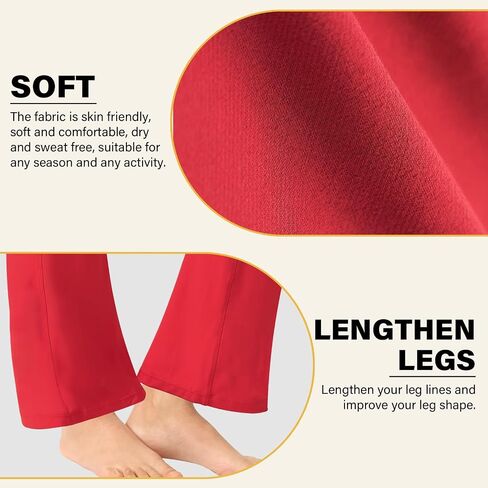 Women's Flare Yoga Pants - Crossover High Waisted Bootcut Leggings Bell Bottom Jazz Dress Pants Workout Gym Leggings in Saudi Arabia
