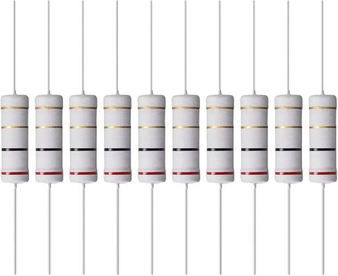 YOKIVE 10 Pcs Metal Oxide Film Resistors, Axis Lead Resistor, Keep Normal Circuit Operation, Great for Electric Power Equipment (Grey, 5W, 2 Ohm) in Saudi Arabia