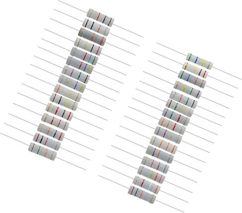 PATIKIL 5 Watt 1K-820K Ohm Carbon Film Resistor، 150 قطعة 30 قيمة مجموعة متنوعة من المقاومات 5% التسامح للمشاريع والتجارب التي تصنعها بنفسك in Saudi Arabia