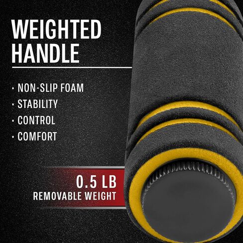 TKO Weighted Jump Rope for Adult Fitness | 2-0.5 lb Removable Weights | 9 FT Long for Cardio Exercise Workouts, Non-Slip Handles in Saudi Arabia