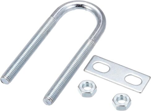 U Bolts 4 Sets (M8x25x90mm), Round U Bolt Steel with Nut and Plate - for Construction, Pipe in Saudi Arabia