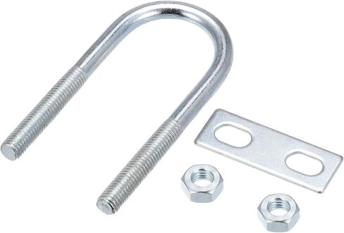 U Bolts 4 Sets (M8x25x90mm), Round U Bolt Steel with Nut and Plate - for Construction, Pipe in Saudi Arabia