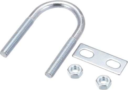 U Bolts 4 Sets (M8x25x90mm), Round U Bolt Steel with Nut and Plate - for Construction, Pipe in Saudi Arabia