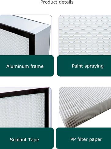 استبدال فلتر HEPA 46 * 22 * ​​2.7 بوصة لغطاء التدفق الصفحي العمودي FFU لغرفة نظيفة in Kuwait