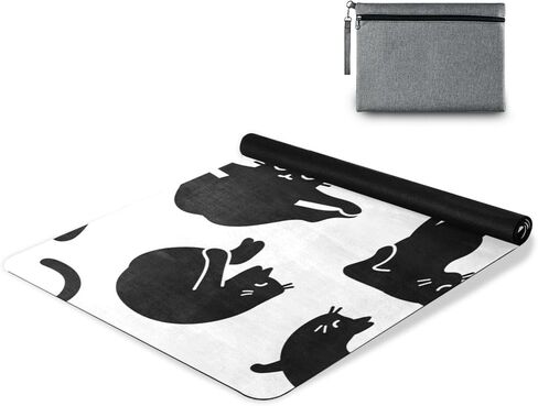 Cute Chubby Frog Yoga Mat, 71 x 26 Inch Non-slip Yoga Mats Folding Travel Exercise Mat Indoor Outdoor Gym Pilates with Storage Bag for Women Men in Saudi Arabia