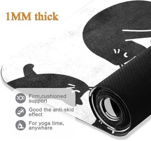 Cute Chubby Frog Yoga Mat, 71 x 26 Inch Non-slip Yoga Mats Folding Travel Exercise Mat Indoor Outdoor Gym Pilates with Storage Bag for Women Men in Saudi Arabia