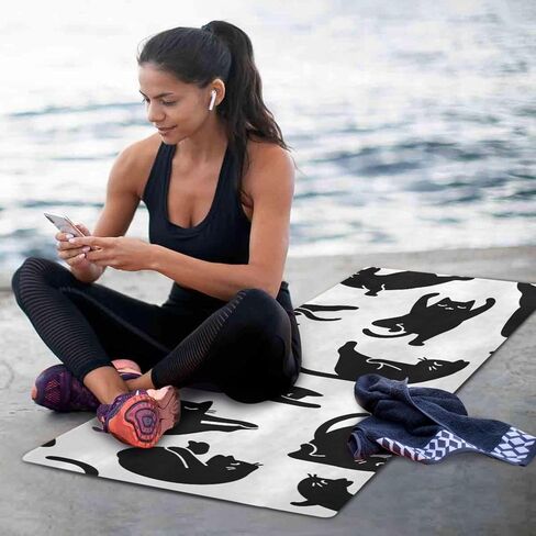 Cute Chubby Frog Yoga Mat, 71 x 26 Inch Non-slip Yoga Mats Folding Travel Exercise Mat Indoor Outdoor Gym Pilates with Storage Bag for Women Men in Saudi Arabia