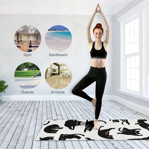 Cute Chubby Frog Yoga Mat, 71 x 26 Inch Non-slip Yoga Mats Folding Travel Exercise Mat Indoor Outdoor Gym Pilates with Storage Bag for Women Men in Saudi Arabia
