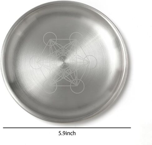 Stainless Steel Offering Bowl, 5.5 Inch Ritual Plate, Silver, for Altar and Incense (Wicca Pentacle) in Kuwait