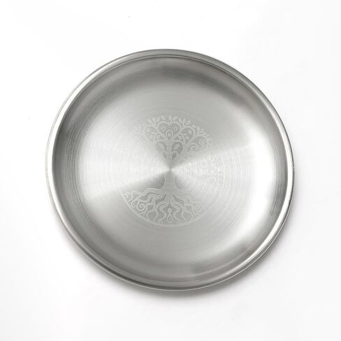 Stainless Steel Offering Bowl, 5.5 Inch Ritual Plate, Silver, for Altar and Incense (Wicca Pentacle) in Kuwait