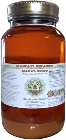 Maral Alcohol-Free Liquid Extract, Maral (Rhaponticum Carthamoides) Dried Root Glycerite Natural Herbal Supplement, Hawaii Pharm, USA 2oz in Saudi Arabia