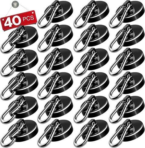 E BAVITE Carabiner Magnetic Hooks, 70LBS Strong Magnetic Hooks Heavy Duty with Swivel Carabiner Hook, for Hanging for Cruise, Garage, Kitchen, Refrigerator, Locker (6-Pack) in Saudi Arabia