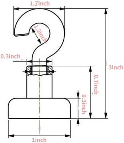 8Pack Magnetic Hooks, Large Opening Hooks,Strong Neodymium Magnet Hooks for Fridge, Refrigerator Magnet with Hook for Hanging, Locker, Kitchen, Cruise, Grill, Industrial Magnetic Hooks (12kg/26.4lb) in Saudi Arabia