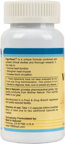 VigorHeart-The Natural Heart Supplements Pills with Coq 10, Salvia Miltiorrhiza, and Panax Pseudoginseng (30 Capsules) in Saudi Arabia