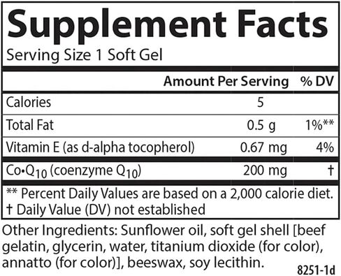Carlson - Co-Q10, Co-Enzyme Q10, 200 mg, Energy Production & Heart Function, 90 Softgels in Saudi Arabia