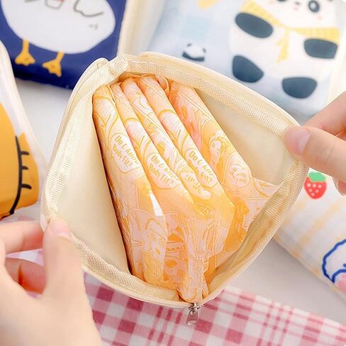 6 قطع من حقيبة تخزين المناديل الصحية المحمولة مع سحابات صغيرة للرضاعة وحقيبة فترة الحيض للنساء والفتيات (6 أنماط) in Kuwait