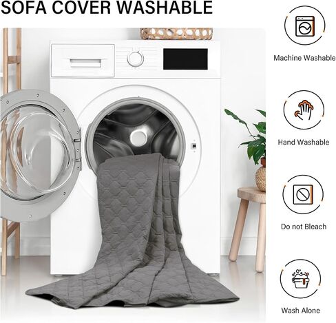 Couch Cover for 3 Cushion Couch Sofa Pet Friendly Sofa Covers Washable Dog Couch Covers Protector Sofa Slipcover(Sofa, Black/Beige) in Saudi Arabia