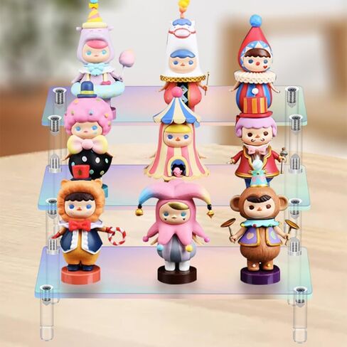 رف عرض أكريليك قوس قزح، حامل عرض مشع ذو 3 طبقات بلون شفاف للحلويات والكب كيك والعطور والأشكال ومستحضرات التجميل لعرض التخزين التنظيمي in Kuwait