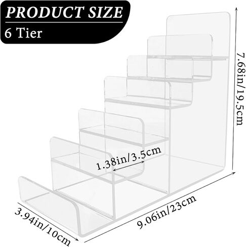 Acrylic Display Rack, Perfume Organiser, Wallet Display Rack, Cosmetic Display Rack for Home Decoration (4 Tiers) in Saudi Arabia