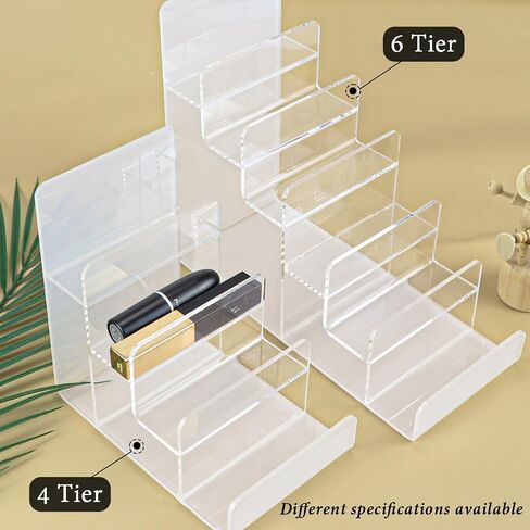 Acrylic Display Rack, Perfume Organiser, Wallet Display Rack, Cosmetic Display Rack for Home Decoration (4 Tiers) in Saudi Arabia