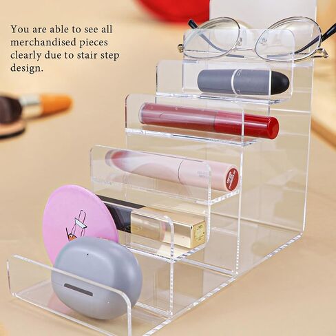 Acrylic Display Rack, Perfume Organiser, Wallet Display Rack, Cosmetic Display Rack for Home Decoration (4 Tiers) in Saudi Arabia