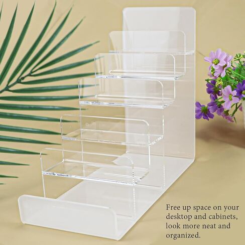 Acrylic Display Rack, Perfume Organiser, Wallet Display Rack, Cosmetic Display Rack for Home Decoration (4 Tiers) in Saudi Arabia