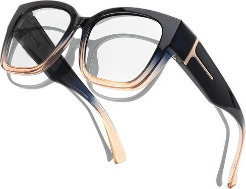 Oversized Fit Over Blue Light Blocking Glasses for Women Men Lightweight TR90 Frame BL7511 in Saudi Arabia
