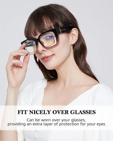 Oversized Fit Over Blue Light Blocking Glasses for Women Men Lightweight TR90 Frame BL7511 in Saudi Arabia